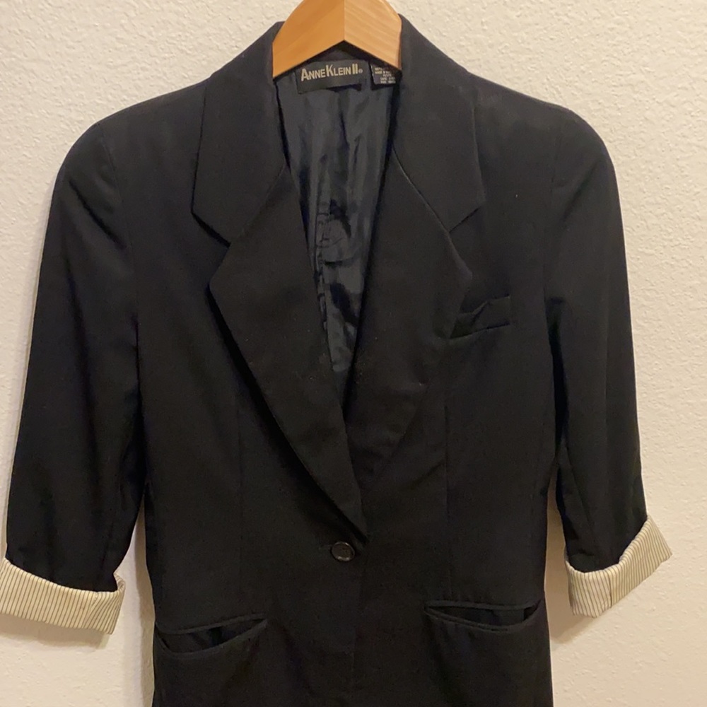 Vintage Anne Klein oversized black blazer with shoulder pads size 4